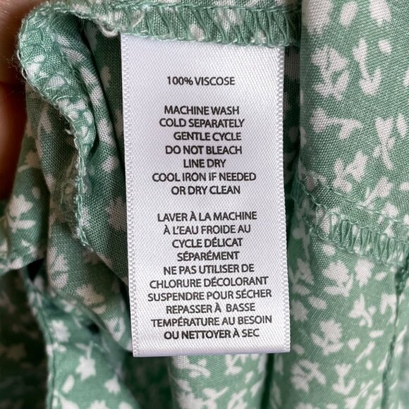 BeachLunchLounge Button Down Shirt Blouse Seafoam Green White Women Medium FLAW - Picture 9 of 13